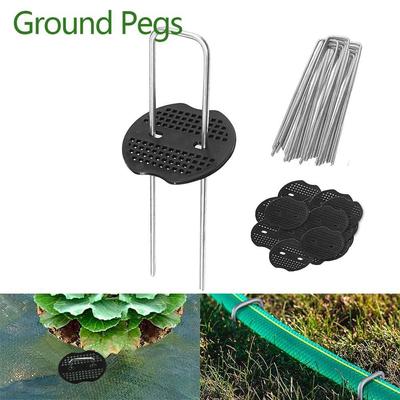 10Pcs/Pack Silver U Shaped Metal Pins Black Metal Garden Stakes Rust-resistant Bonsai Tool Garden Pegs Gardening Fixing Tools