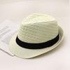 Summer Straw Rhombus Jazz Hat Outdoor Sun Hat Middle-aged and Elderly Travel Leisure Sun Hat Gentleman's Top Hat