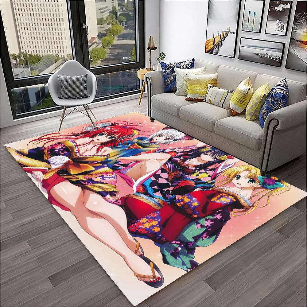 High School DxD Sexy Girl Cartoon 3D Carpet Rug for Home Living Room Bedroom Sofa Doormat Decor,kids Area Rug Non-slip Floor Mat
