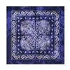 Trifong Bandana Paisley Tie-dye Handkerchief Adults 100% Cotton 55cm x 55cm navy