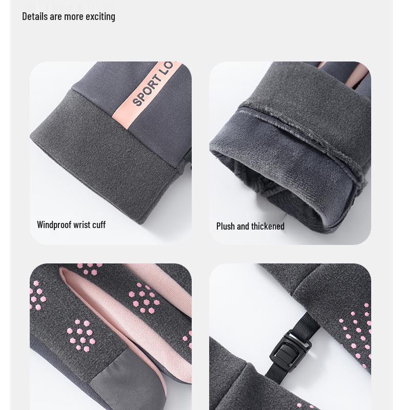 Winter Windproof Waterproof Touchscreen Cycling Gloves for Men & Women - Plus Velvet Warm for Outdoor Sports & Driving