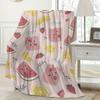 Watermelon and Watermelon Juice Flannel Blanket - Bed, Sofa, Office, Travel, Gift, Decoration, Chair, Cozy and Warm, Christmas
