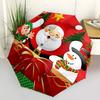 1pc Christmas Santa Claus Elf Snowman Automatic Opening Folding Umbrella, 8 Bone Iron Frame Outdoor Umbrella, Perfect Holiday Gift for Fans, Travelers