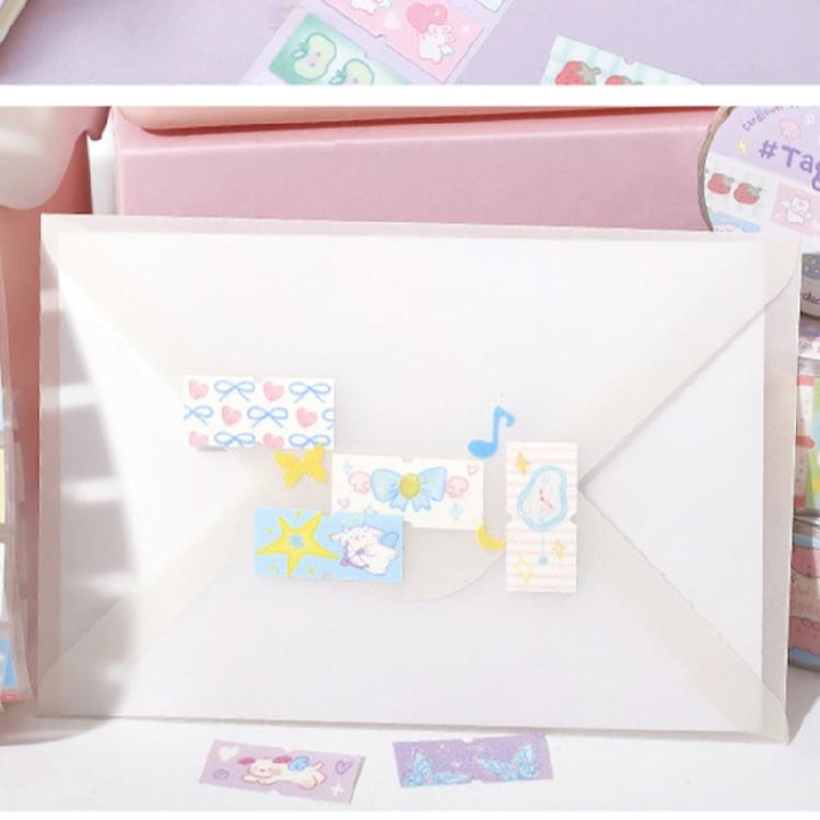 Scrapbooking Decorative Tape Glittering Cutout Tape Pre-cut Cartoon Sticker Roll For Journal Notebook Seal Envelope Card
