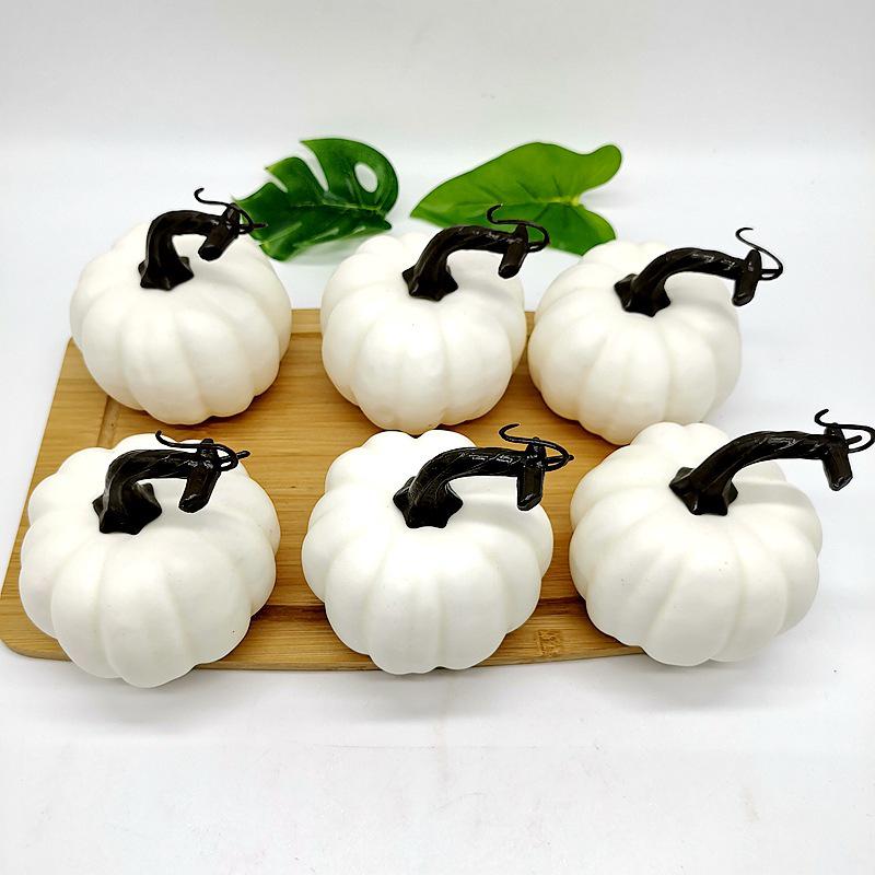 White and Yellow Pumpkin Model for Halloween and Christmas Decoration Wreaths