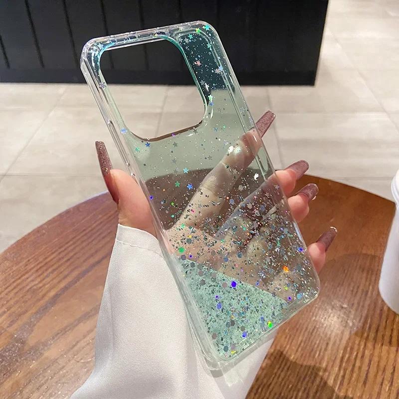 For Samsung Galaxy S20 S20Plus Plus S20FE FE S20Ultra Ultra S11 S11E S10 Lite S10E S9 Glitter Star Sequin Clear Thin Soft Case