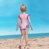 Costume da bagno intero a maniche lunghe con volant per bambina, con slip, certificato CPC per bambini