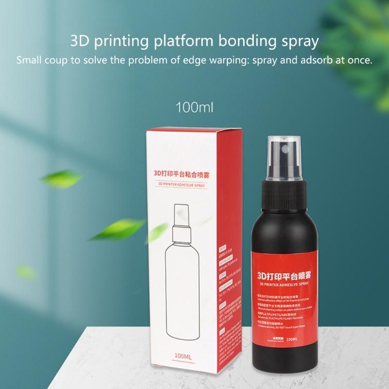 100ML Anti-Warping Klebstoff-Sprays für 3D-Druckplattformen 3D-Druckerzubehör Sprays Klebstoffe für 3D-Drucker-Heizbettteil