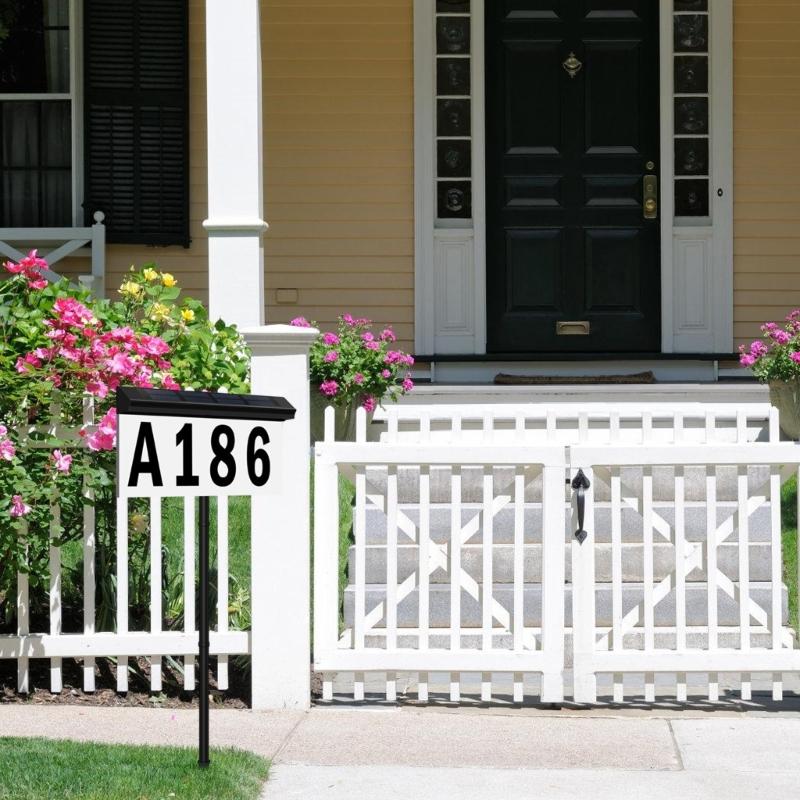 Solar Powered Illuminated Address Plaque Features High Visibilities Number for Night Use and Weatherproofed