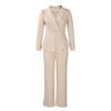 Elegant Ruffle Long Sleeve Top & Wide Leg Pants Set for Women