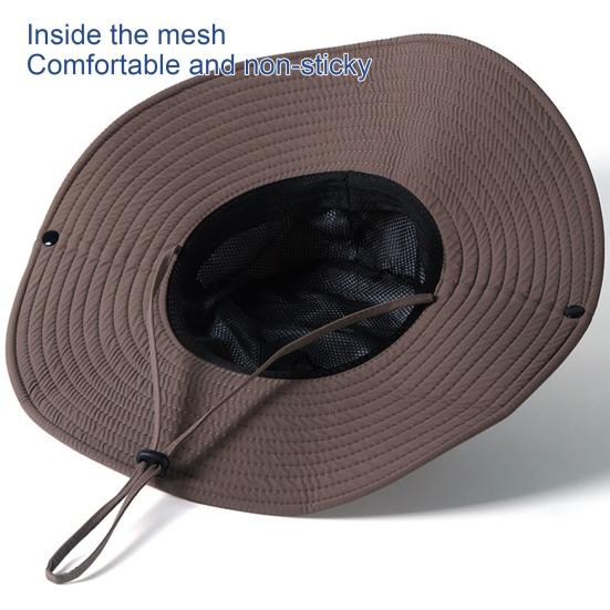Cappello a Secchiello con Bordo Extra Large, Vestibilità Regolabile, Cappello da Pescatore, Fibbia Antivento, Pieghevole, per Viaggio, Outdoor, Cappello Blocca Raggi UV