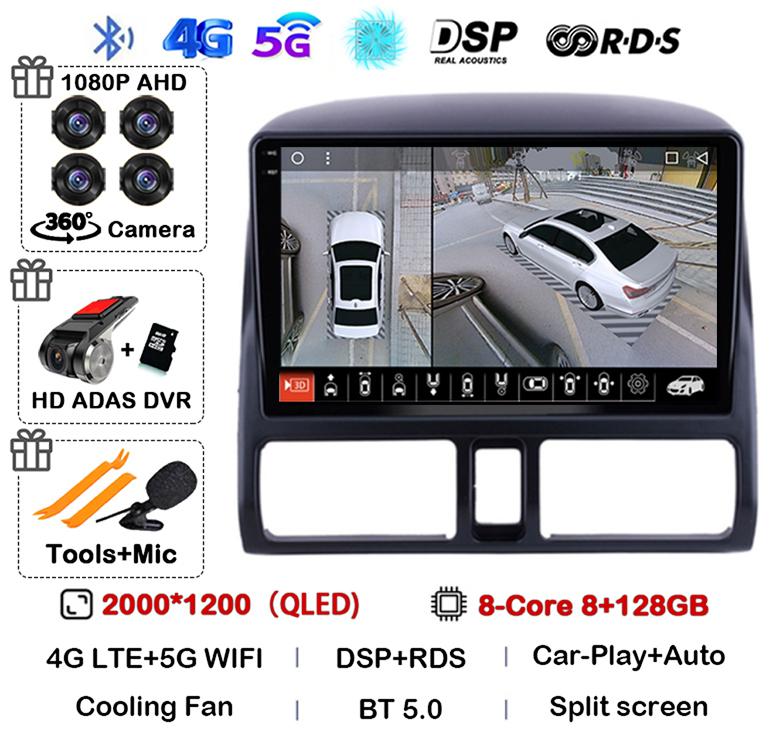 Android 14 Carplay Auto Car Radio For Honda CR-V CRV 2 2001-2006 Stereo GPS Multimedia Video Player WIFI+4G Head Unit Audio DSP