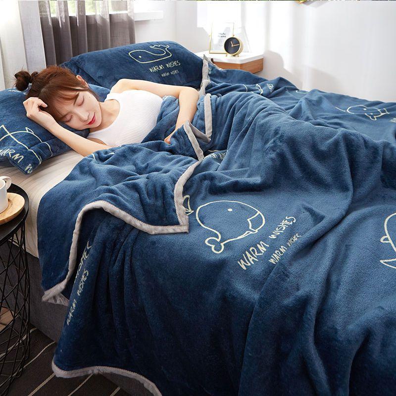 Winter Fluffy Warm Cozy Throw Blankets for Office Siesta Air-Condition Bedspread Thickening Lamb Cashmere Blanket Sofa