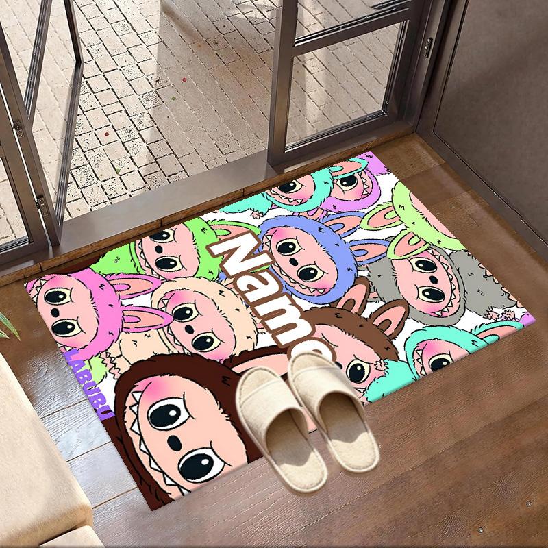 Custom Name Personalized Labubu Print Carpet, Versatile Home Decor Rug, for Playroom, Apartment, Balcony, Entryway, Hallway Gift