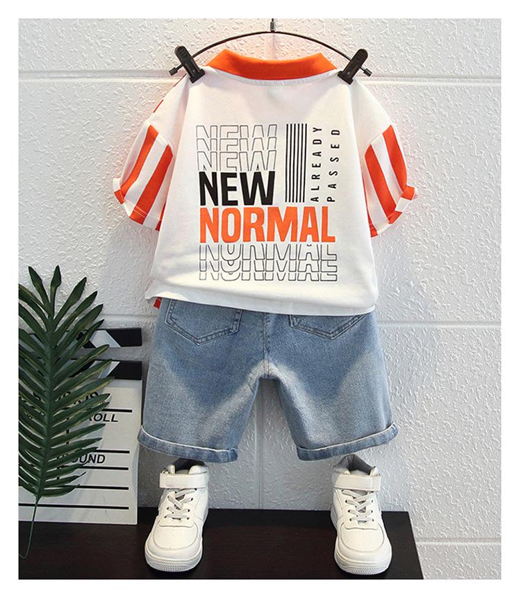 Trendy Summer Street Style Boys' Polo Shirt & Shorts Set - 2025