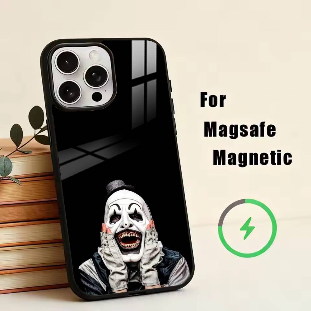 Gothic-Terrifier-Art the Clown Phone Case For iPhone17,16,15,14,13,12,11 Plus,Pro Magnetic For Magsafe Wireless Charging