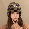 Keep warm in spring and autumn, big head circumference shows small face, knitted wool stacks hat woman