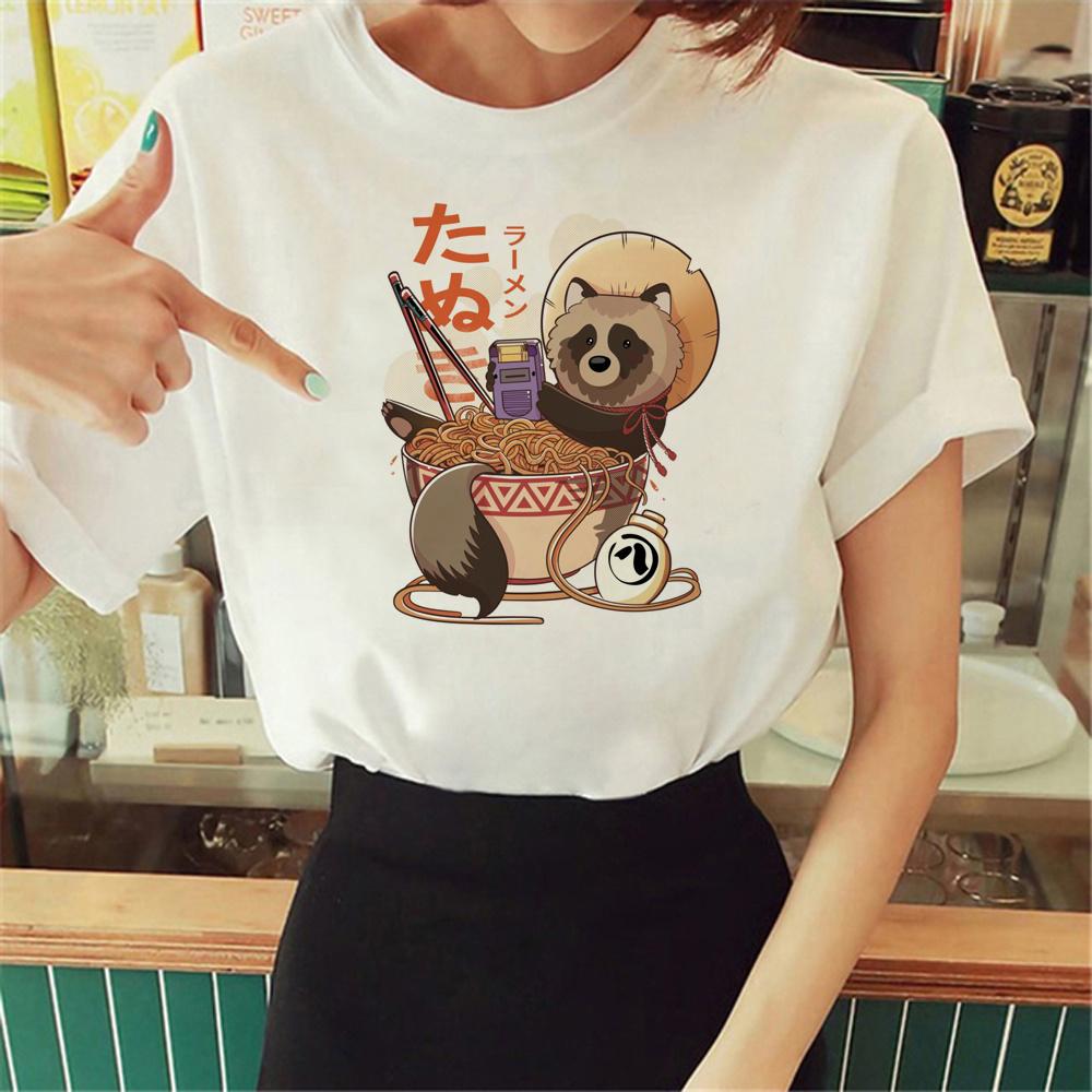 Racoon T-shirts Women Streetwear Funny Harajuku T Shirt Female Comic Female Tops Manga Clothes