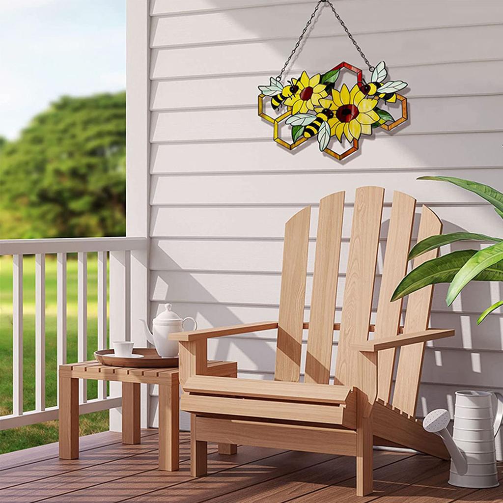 3D Flower Bee Decor Inspirational Wall Decorative Sculpture Hanging Indoor Outdoor for Home Bedroom Office Farmhouse