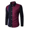 Pánská košile Color Block Splicing Streetwear Zapínací Korejský styl Společenská košile do kanceláře
