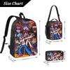 Friday Night Funkin Kinderrucksack Brotdose Federmäppchen für Jungen Mädchen Rucksäcke Kawaii Schultasche Schulranzen Set