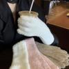 Winter Gloves Female Warm Dew Finger Touch Screen Play Mobile Phone Student Writing Cold Ride