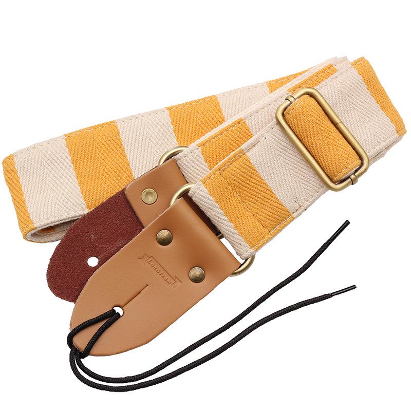 Langting Plaid Wooden Guitar Strap for Acoustic, Electric, and Bass Guitars