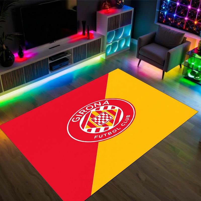 Girona FC Design Crystal Velvet Carpet Cozy Non?Slip Printed Rug For Bedroom Living Room Entrance