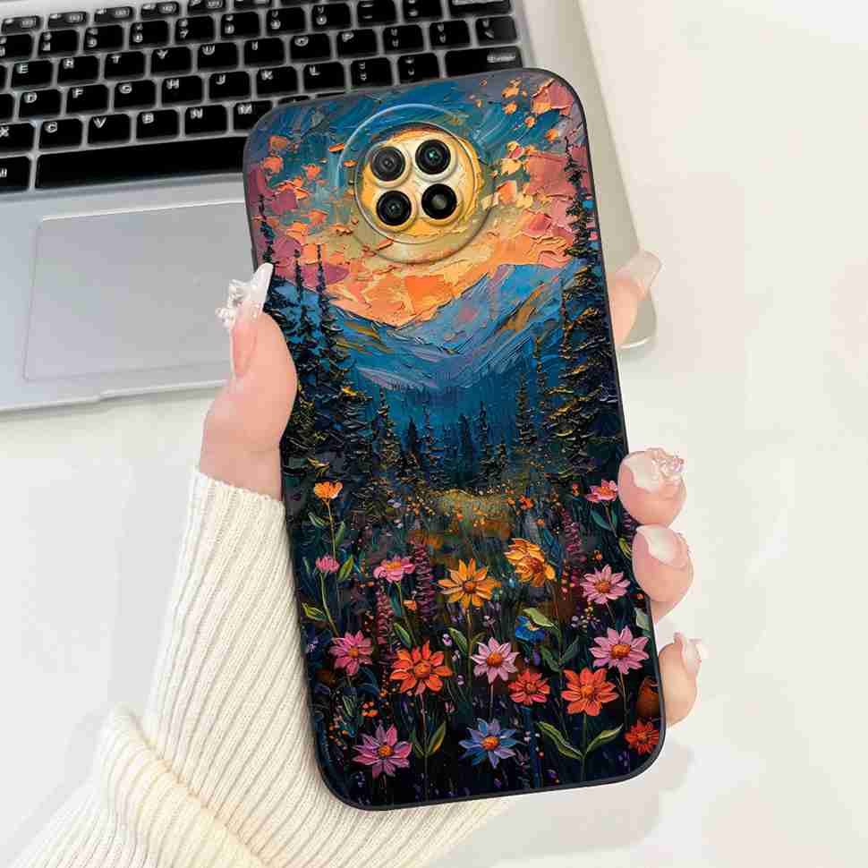 For Redmi Note 9 5G M2007J22C Case Cartoon Rabbit Soft Silicone Matte Cover For Xiaomi Redmi Note9 5G 6.53" Flower Shell Capa