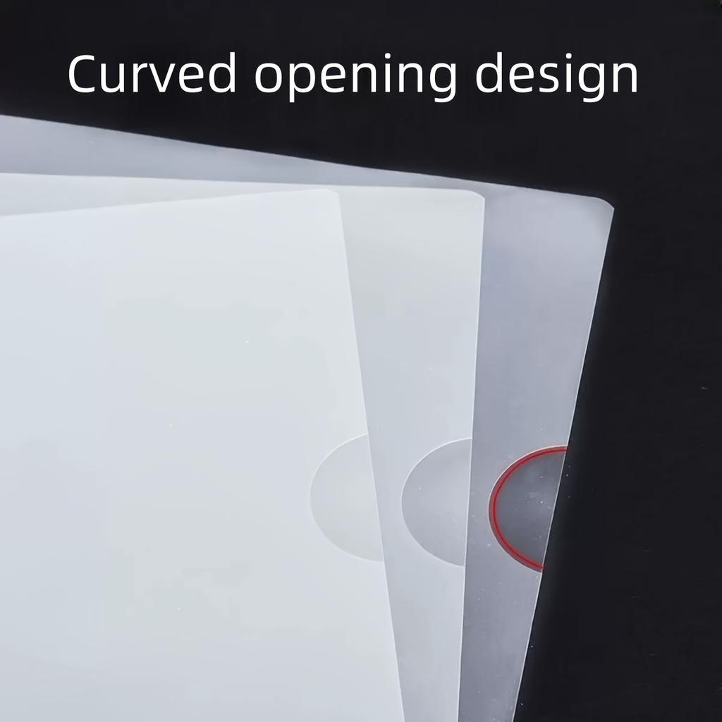 Transparent L-Shaped File Folders - Waterproof and Durable PP Document Bags for Office Organization and Reusable 10pcs A4