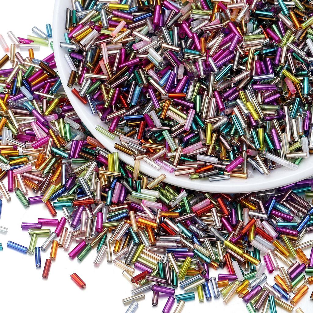 10g Colored Czech Glass Seed Beads Tube Shape Loose Spacer Rice Beads For DIY Handmade Charm Bracelet Earrings Jewelry Wholesale