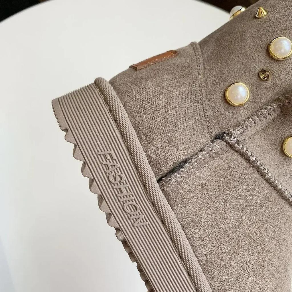 Fashion Elegant With Low Heels Ladies Booties Snow Boots Winter No Slipery Protective Goth High Quality Spring 2024 Female Ankle Shoes