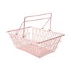 S/M/L Storage Basket Mini Large Capacity Desktop Organizing Basket Iron Pink Hand Basket for Jewelry Cosmetics Parts Sundries
