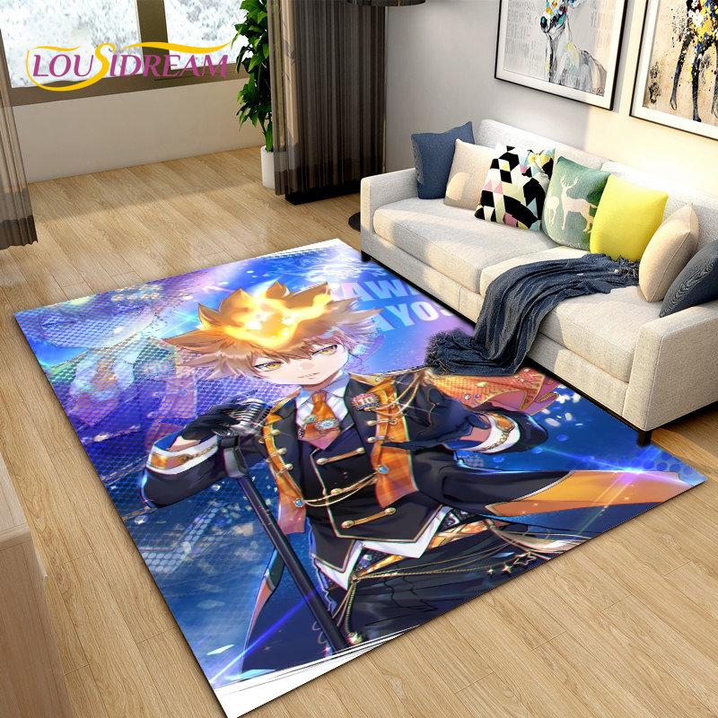 Nauczyciele Hitman Reborn Anime Dywan Obszarowy Duży, Dywan do Salonu Sypialni Sofa Wycieraczka Dekoracja, Dzieci Antypoślizgowa Mata Podłogowa