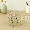 Waterproof Cubic Zirconia Cuff Bracelet Handmade Adjustable Open Bangle  Female Lady Girl
