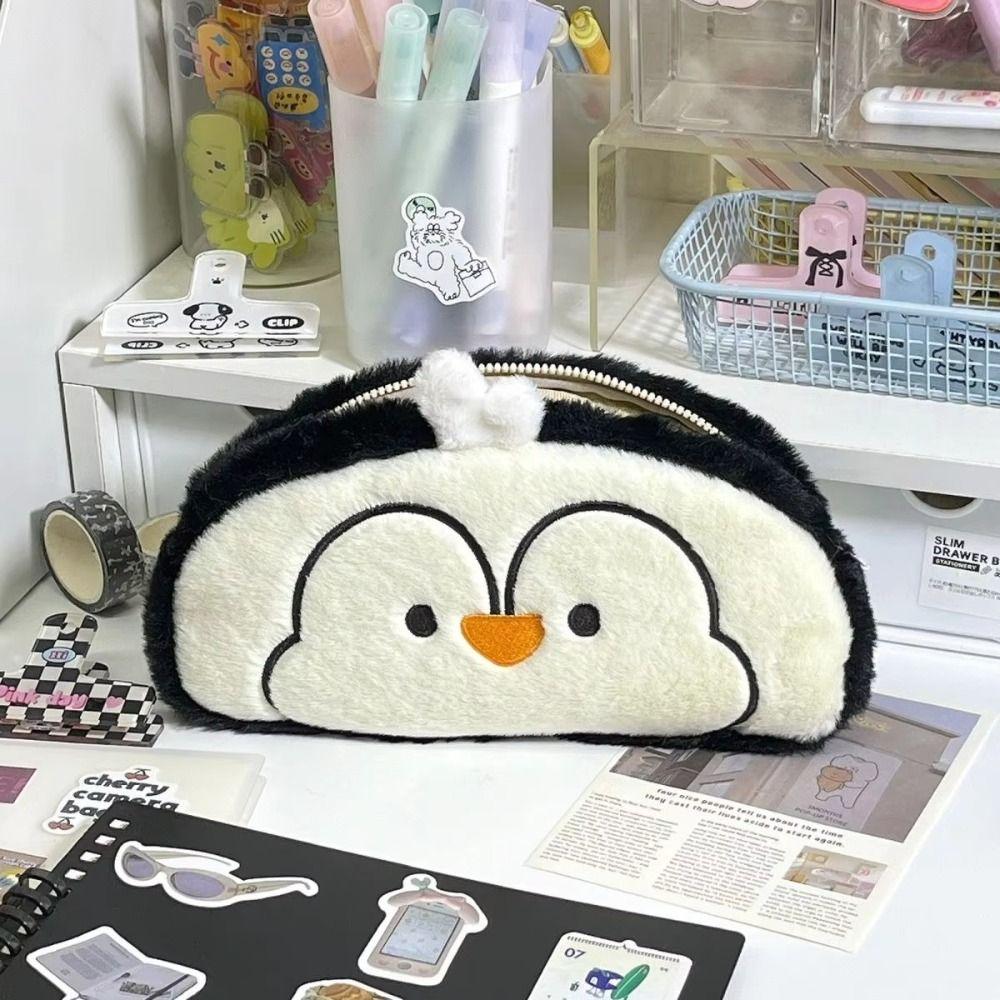 Large Capacity Pencil Case Plush Stationery Organizer Cute Stationery Bag Office