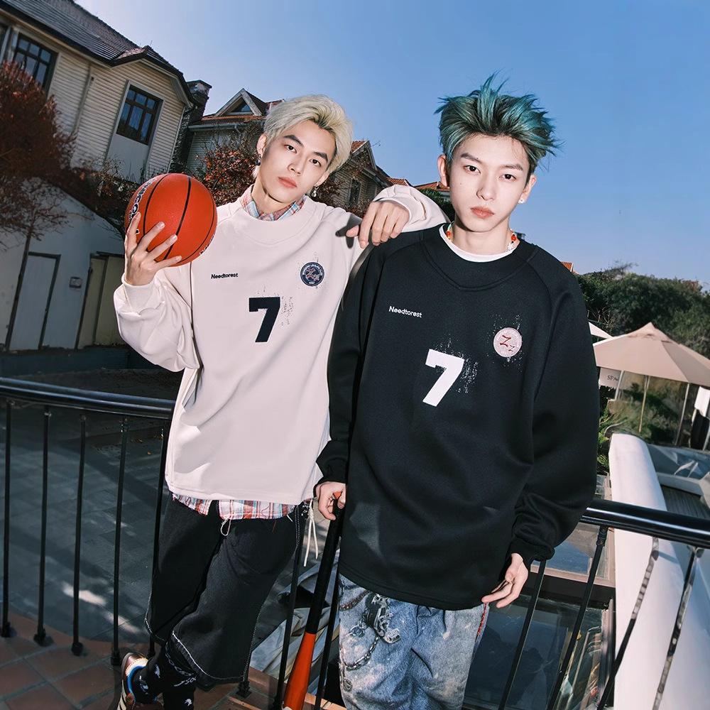 

Jersey Sweater Spring Men s and Women s Crew Neck Old Coat XXL чёрный