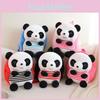 Süßer Panda-Cartoon-Kinderrucksack aus kurzem Plüschmaterial für Schule und Reisen