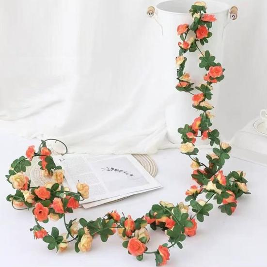 2.5M Artificial Flower Garland Realistic Flower Rattan Vine Wedding Party UV Resistant Faux Hanging Simulation