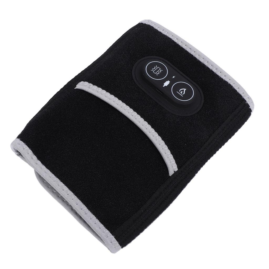 Elbow Heating Pad Wrap 3 Heating Levels Adjustable Hook Loop Fastener Vibration Heated Arm Brace Black