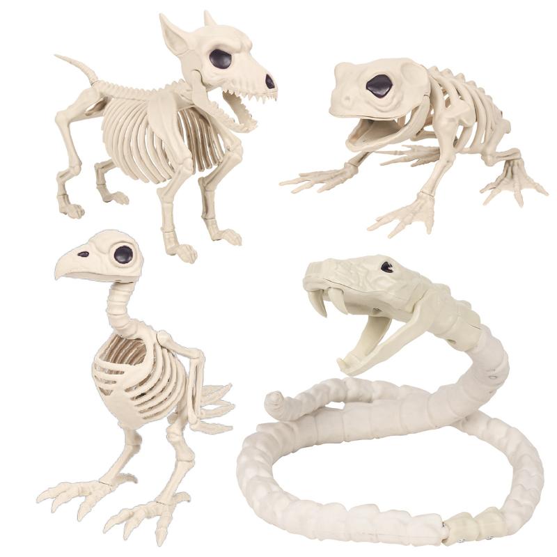 Halloweenové Psí Kostry Rekvizity Simulované Modely Zvířat Kostra Žáby Kostra Vrány Vnitřní Venkovní Zahrada Halloweenová Figurka
