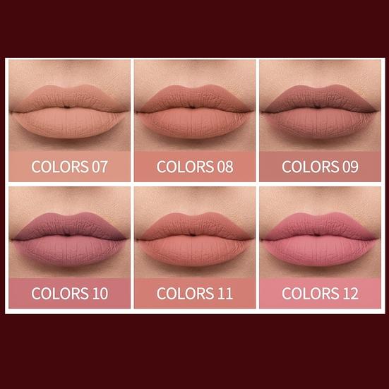 Long Lasting Non-stick 2.5ml Lipstick Matte Velvet 12 Colors Lip Gloss Liquid Lipstick Lip Glaze