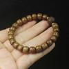 Dark Agarwood Bead Bracelet 8mm, Vintage Carved Bead Wooden Wristband, Ethnic Style Jewelry Gift