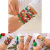 Ensemble de Bracelets Flocon de Neige et Père Noël en Perles Avec Métal Fait Main Pour Cadeau de Fête