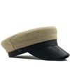 Hat Ladies Fashion Checkered Wool Octagonal Beret Literary Retro Painter Hat Peaked Cap