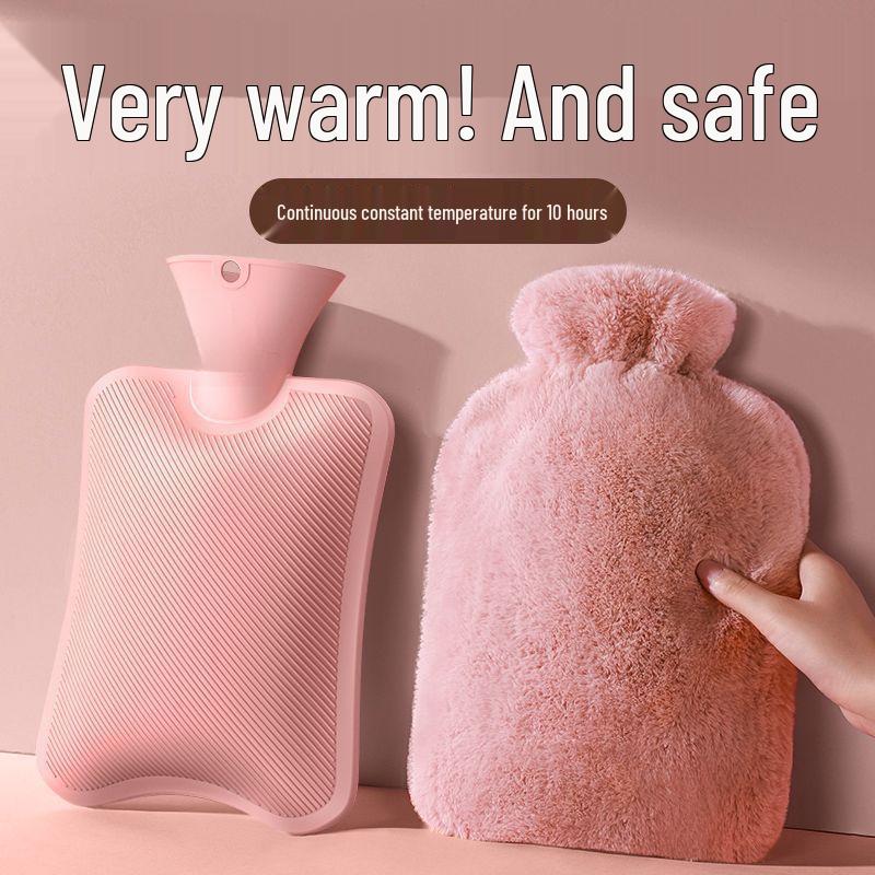 Plush Explosion-Proof Hot Water Bottle & Hand Warmer with Thick Cover