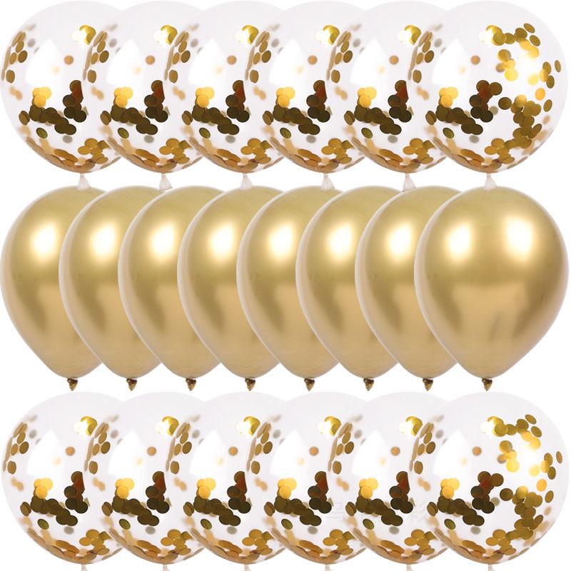 Sequin Metal and Latex Balloon Set for Birthday Party Decorations