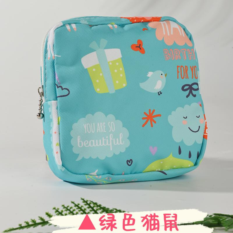 Women Zipper Small Cosmetic Bag Girls Mini Sanitary Napkins Makeup Lipstick Bags Travel Earphone Coin Organizer Purse Pouch Bags