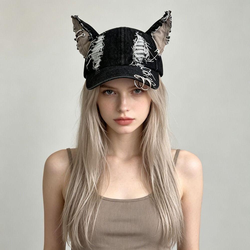 Distressed Details Baseball Cap Frayed Edges Wash Baseball Cap Hip Hop Baseball Cap Party Wear
