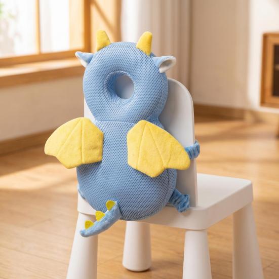 Baby Head Protector Backpack, Cute Animal Soft Cushion Prevents Babies Backward Fall, Breathable Stuffed Backpack Pad for Toddlers Head Protection